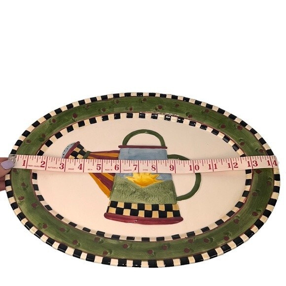 Sakura China Debbie Mumm Watering Can Platter Sun Green Spring Summer - Picture 4 of 8